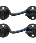 Barn Door Lock Gate Latch - 2 Pack 4 Inch Black Hook and Eye Latch Heavy Duty Screen Latches Hardware Stainless Steel