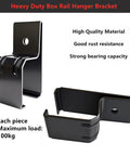 Box Rail Hanger Bracket Heavy Duty Barn Door Hardware 4 Pack Black Bolts Included For Mounting Rail On Barn Doors With 100 Kg Load Capacity Per Bracket Made Of Galvanized Steel Universal Fit For Standard 1-3/4 x 2-3/8 Inch Channels Adjustable Bend Tab