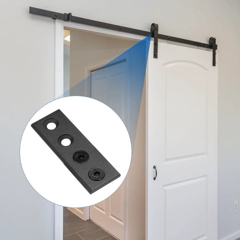 Barn Door Hardware Track Connector Splicing Plate Kit For Sliding Barn Doors Includes Rail Connector Nuts Screws Washers And Spanner Black Finish Installed