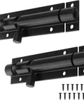 Two Pack 3 Inch Barrel Bolt Lock Heavy Duty Slide Latch For Doors Black Aluminum Alloy Security Lock with screws