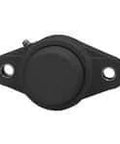 Front view of 1-1/4 in Narrow Set-Screw Flanged Bearing Insert, Zinc Sleeve in Black Plastic Housing, Set-Screw Collar Mount, Pack of 2