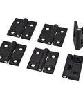 Hardware Kit Only For Top Mounted Sliding Bifold Barn Door In Black Finish 75 Five Eighths Inch Track Durable Steel Construction Includes All Mounting Hardware Door Panels Not Included Easy Installation For Garage Or Interior Barn Door Projects black hinges