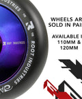 Close-up of 110mm AIR Scooter Wheels Black Blu Ray Lightweight Durable Pro Scooter Wheels