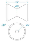 Diagram of Bow Roller For Boat Trailer Molded Black Four Inch By One Half Inch Smooth Loading And Centering Cushioned Bow Protection