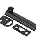 Solid Brass Surface Bolt 3 Inch Heavy Duty Concealed Slide Door Bolt Black Finish With Two Strikes For Secure Doors And Windows