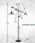Industrial Adjustable Floor Lamp For Living Room With Pulley System Modern Farmhouse Tall Standing Reading Lamp In Blackened Bronze Vintage Style Task Lamp For Bedroom And Office Rustic Industrial Decor