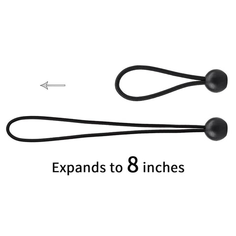 30 Pack Heavy Duty Bungee Cords 4 Inch Black Rubber Core 4mm Thick Weather Resistant Tie Down Straps expansion demonstration
