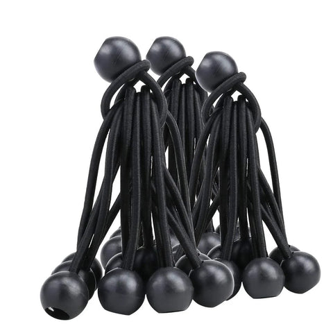 30 Pack Heavy Duty Bungee Cords 4 Inch Black Rubber Core 4mm Thick Weather Resistant Tie Down Straps for camping and securing items