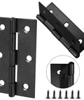 12 Pack 2.5 Inch Black Butt Door Hinges With Ball Bearing For Cabinets And Windows Includes 72 Mounting Screws Durable Steel Construction