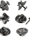 Silver Butterfly Clutch Tie Tacks Pins For Craft Making 120 Pairs Metal Locking Replacement Backing With 4mm Width in black