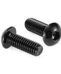 20 Pieces 1/4-20 Button Head Socket Cap Screws Set In 304 Stainless Steel 18-8 Black Oxide With Allen Hex Drive close-up view