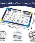 Ultimate C Clip Assortment Kit With 15 Sizes M4 To M28 In BlackCarbon Steel External Retaining Rings storage box.