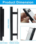 10 Pack Self Stick Push Pull Helper For Cabinets And Drawers with adhesive backing, dimensions and installation shown, black finish