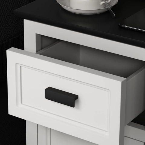 Ten Pack Black 3 Inch Cabinet Handles Finger Pulls Edge Pulls For Cabinets and Drawers Aluminum Alloy on white kitchen drawer