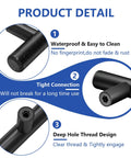 Diagram showing features of Matte Black Cabinet Handles 60 Pack With 3 Inch Hole Centers And 5 Inch Overall Length Stainless Steel Drawer Pulls