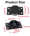 2 Pieces Black Sliding Cabinet Hardware Kit For Wardrobes And Closets Mute Door Pulley Wheels with size measurements
