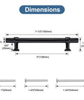 Detailed dimensions of the Five Inch Cabinet Pulls Black 10 Pack modern drawer handles for kitchen cupboard bathroom dresser cabinet hardware.