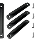 Black Cabinet Pulls 4 Pack for Kitchen Cabinets and Drawers 4.72 Inch Length with 3.93 Inch Center Hole Spacing Aluminum Alloy Handles with Screws