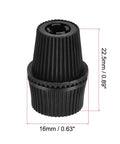 Black cable gland from 60 Pack No Fuss Black Plastic Cable Glands With One Eighth IP Thread, dimensions shown