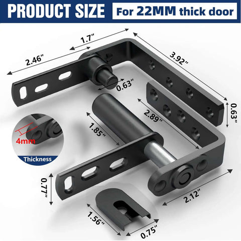 Cafe Door Hinges Double Action Saloon Hardware For Bars And Coffee Shops Heavy Duty 304 Stainless Steel In Black 2 Pack MID Fit 22mm