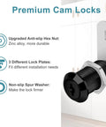Keyed-alike cabinet cam locks in a sleek black finish for secure drawers, files, and RV storage; side view of cam lock