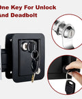 Camper Door Lock And One And One Eighth Inch Cam Lock Set With Deadbolt Lock For RV Entry Side Door Handle, Black