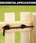 12 Inch Heavy Duty Cane Bolt Gate Drop Rod Ground Latch installed on wooden fence for horizontal application