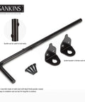 Beefed Up 12 Inch Cane Bolt Drop Rod Gate Hardware Heavy Duty Black Solid Steel Ground Latch with brackets and screws