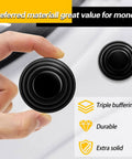 Car Door Shock Absorbing Gasket 20 Pack With Silicone Pads 1.18 Inch Door Buffer Silencers, black gasket close-up