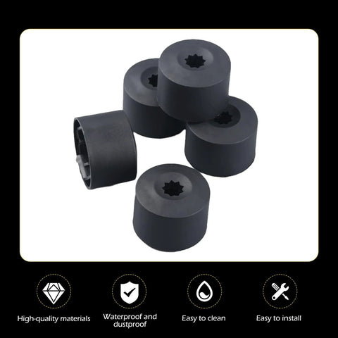 20 Pieces 17mm Car Wheel Lug Nut Covers With Removal Tool For VW Jetta Beetle Passat GTI CC Black ABS Plastic Wear Resistant Durable