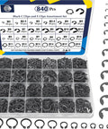 All In One C Clips And E Clips Kit For Machinery And DIY Projects ZQZ 840Pcs External Retaining Rings assortment in a plastic case