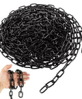 Coiled 1/3'' x 16.4 ft black chain, carbon steel heavy duty chain link. Used for porch swings, fence and security lock applications.