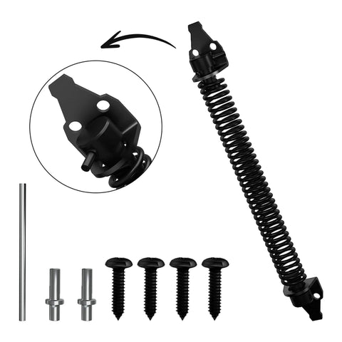 14" Fence gate Spring self Closing and Adjustable for Wooden or Vinyl Fence,Carbon Steel,Black(gate spring-14) components