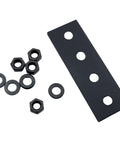 Black Carbon Steel Barn Door Track Splice Piece 80mm Metal Splice Plate Repair Fastener with nuts and washers