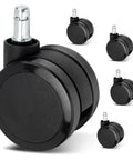 2.5 Inch Carpet Casters For Office Chairs Compatible With Aeron Embody Mirra SAYL And Setu Chairs Black Set Of 5