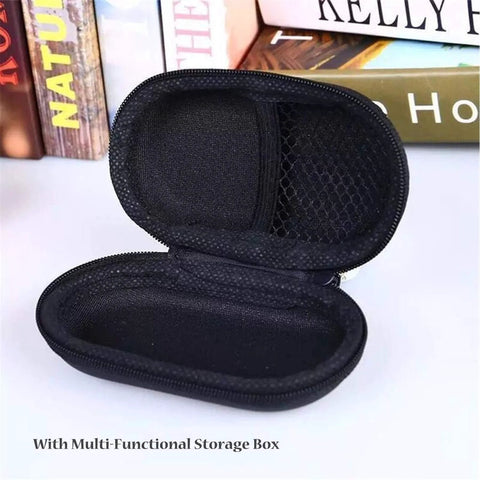 Open black storage case for Tianigo Copper Baoding Balls Set, 1.57 Inches Chinese Health Balls, shown with book background