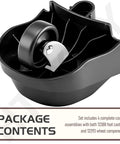 Close-up of black caster part from 4 Pack Foot And Wheel Vacuum Caster Replacement Kit 12388 12293 for Wet Dry Vacuums