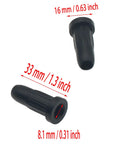 Image showing 20 Pcs Black Plastic Caster Rubber Sleeve Covers for Chair Wheels with 16 mm Outer Diameter, 8.1 mm Inner Diameter, and 33 mm Height