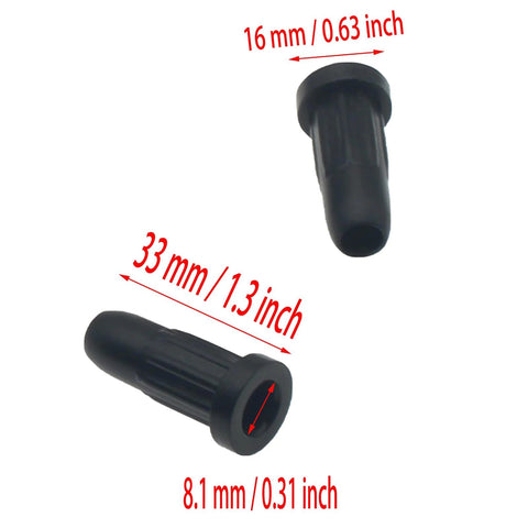 Image showing 20 Pcs Black Plastic Caster Rubber Sleeve Covers for Chair Wheels with 16 mm Outer Diameter, 8.1 mm Inner Diameter, and 33 mm Height