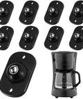 8 pcs self adhesive caster wheels for appliances and small furniture with 360 degree swivel rotation durable ABS and stainless steel bearings black