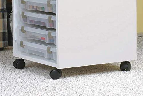 6856SW Set Of 4 Black Ball Caster Wheels For Arts And Crafts Storage Compatible With Super Satchel Cube, 250 Lb Capacity shown installed