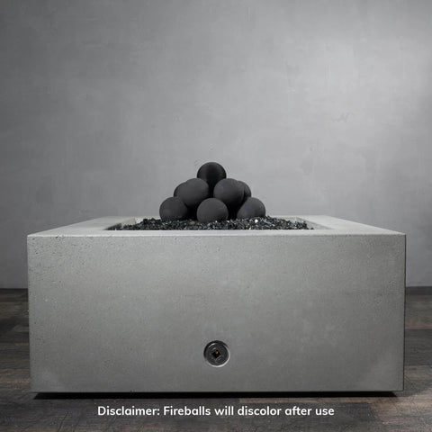 12-Pack Black Ceramic Fire Balls in modern fire pit | Use in Fireplace or Fire Pit | Outdoor & Indoor Fire Balls for Natural Gas or Propane Fires | Decorative Landscaping