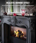 12 Pack Ceramic Balls, Mixed of 4 Size Fireplace Balls in use, black ceramic creates modern fireplace aesthetic with realistic flames.