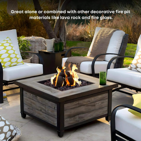 12 Pack Ceramic Balls, Mixed of 4 Size Fireplace Balls in fire pit, modern accessory for indoor or outdoor use, black.