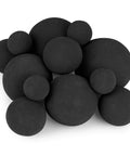 12 Pack Ceramic Balls, Mixed of 4 Size Fireplace Balls, Modern Accessory for Indoor or Outdoor Fire Pits Fire Bowl and Fireplace, Black