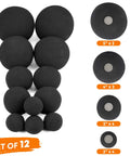12 Pack Ceramic Balls, Mixed of 4 Size Fireplace Balls for Fire Pits, Black