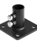 Heavy Duty Black Chain Link Fence Post Floor Flange Base Fits 1-5/8 Inch OD Posts, 5-3/4 By 5-3/4 Inch Plate, 4 Inch Tall, 1/4 Inch Thick