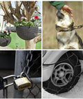 Various uses of ✝️ 1/5'' x 26.2Ft Long Black Chain Link Heavy Duty Porch Swing Chain, Carbon Steel Coil Chain for Hanging and Security