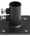 Heavy Duty Black Chain Link Fence Post Floor Flange Base Fits 1-5/8 Inch OD Posts, 5-3/4 x 5-3/4 Inch Plate
