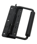 10 Pack Black Spring Loaded Case Handles Folding Surface Mount Chest Handles With Rubber Grip For Flight Cases And Cabinets 124 By 80 Millimeter Durable Iron Construction Rust Resistant Finish Indoor And Outdoor Use